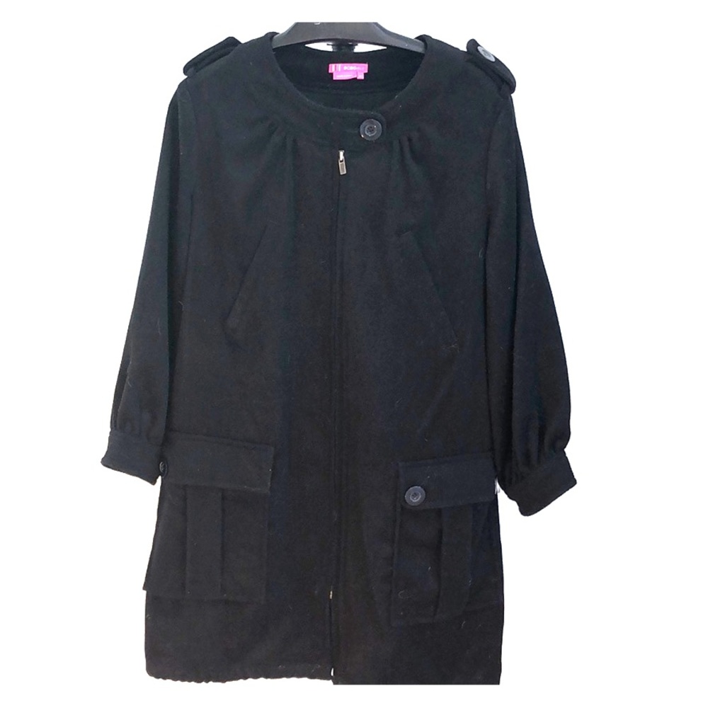 BCBG 3/4 sleeve black zip lightweight coat M